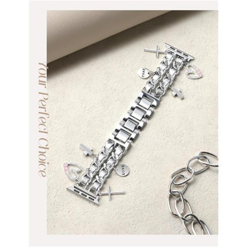 Silver Watch Band with Charms - Picture 5 of 6